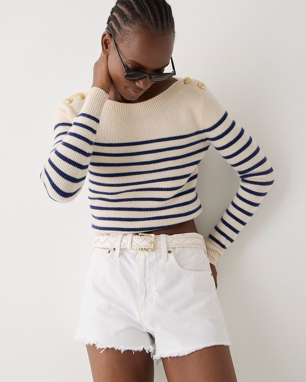 J. Crew Relaxed Denim Shorts in White Wash Size 28